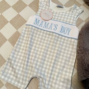 Mama's Boy Checkered Bodysuit - Blue and White